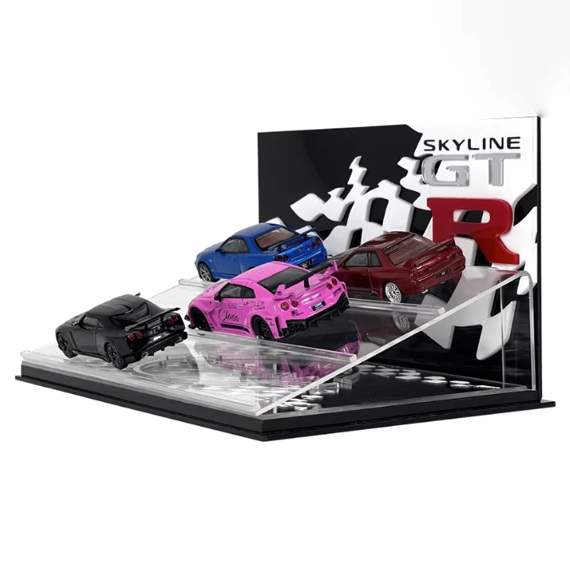 1/64 GTR Acrylic Scene Storage Box Toy Car Display Shelf Diorama