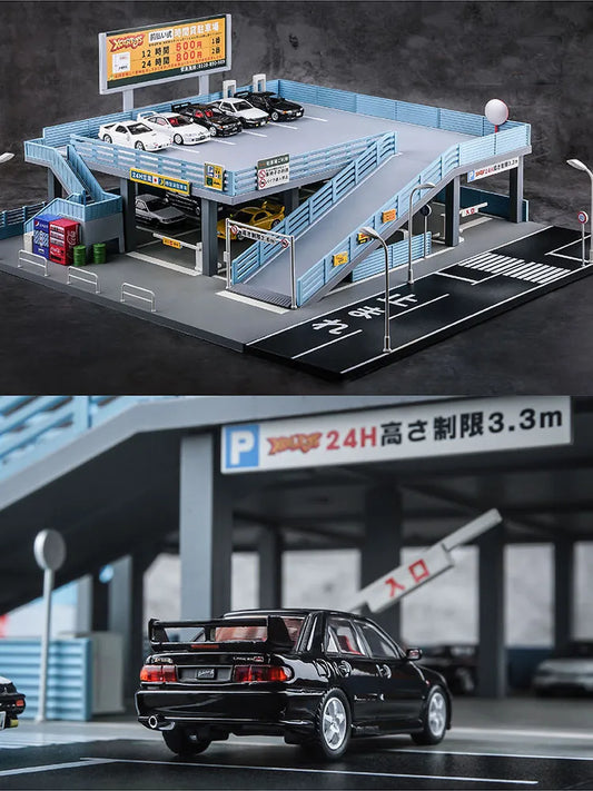 Miniature double decker car park Miniature Diorama Model Japanese Style