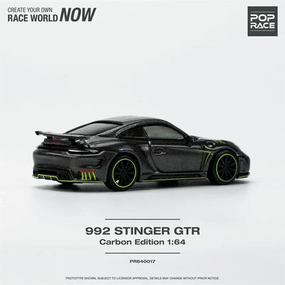 POP RACE 1:64 992 STINGER GTR CARBON EDITION Black Diecast Model Car