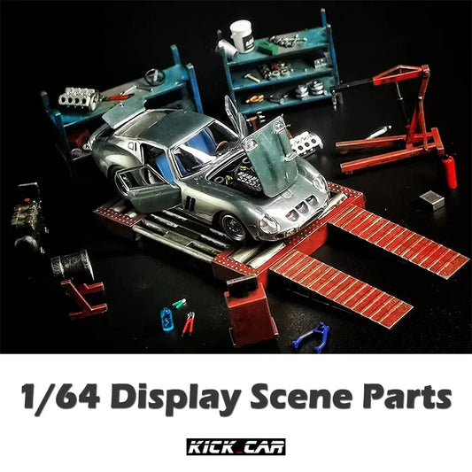 1/64 Model Car Diorama Resin Garage Scene Repair Tools