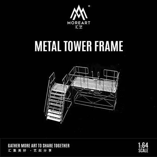 MoreArt 1:64 Metal Ladder Set Diorama Collection - Tower Frame Silver Color