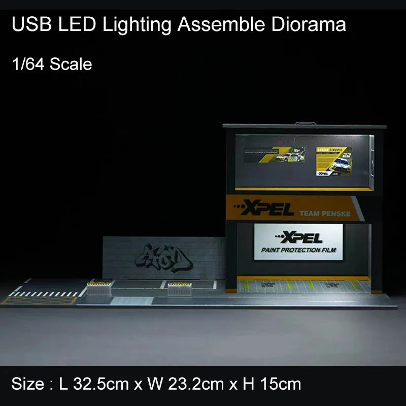 Assemble Diorama 1:64 USB LED Lighting Model Car Parking Garage Station - 2 Versions