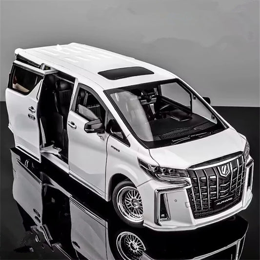 New 1/18 Toyota Alphard MPV Alloy Car Model Diecast Metal Toy Commercial Vehicles Diecast Model