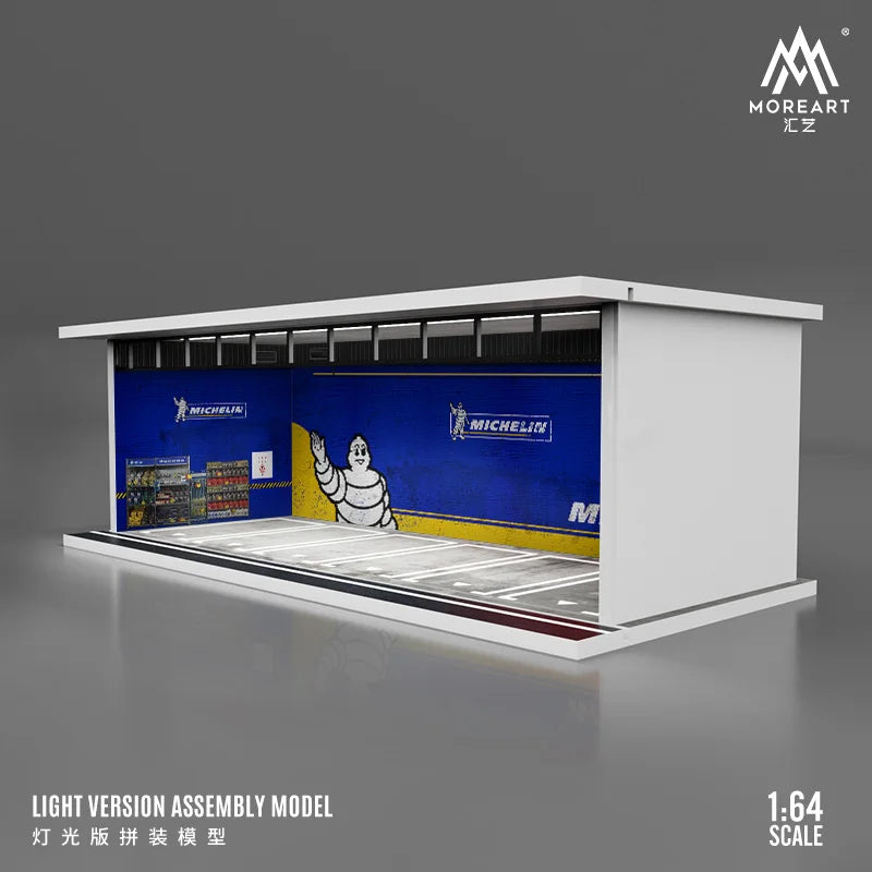 MOREART 1:64 Garage Diorama Model With LED lights GULF ADVAN HKS