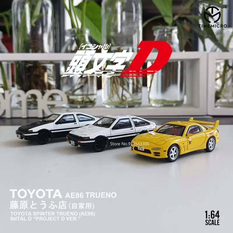 TM 1:64 Initial D AE86 Car Model Alloy Diecasts Mazda RX-7