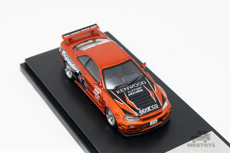 Fast Speed FS 1:64 Skyline GT-R R34 Z-Tune NFS Need for Speed 7 Underground Japanese Orange limited599 Diecast Model Car