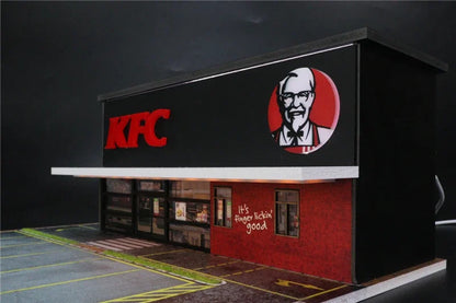 G-FANS 1:64 Diorama with LED Light KFC  w/Parking Lots