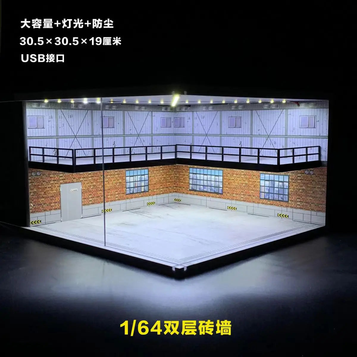 1/64 Diorama Car Garage Model LED Lighting City Store Parking Lot Scene Model Diorama Car model Garage Model LED Lighting