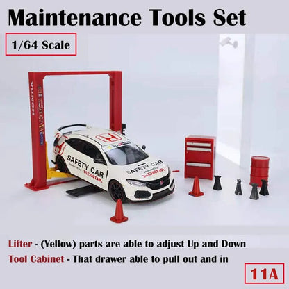 12Pcs/Set  1/64 Car Garage Maintenance Tools Diorama