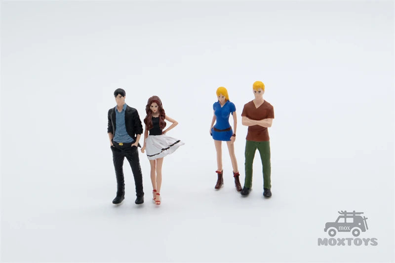 TIMEMICRO MoreArt 1:64 Initial D Animation Ver Figures four dolls set