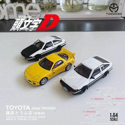 TM 1:64 Initial D AE86 Car Model Alloy Diecasts Mazda RX-7