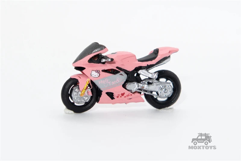 TIME MICRO MoreArt 1:64 Pink motorcycle girl figure Diorama