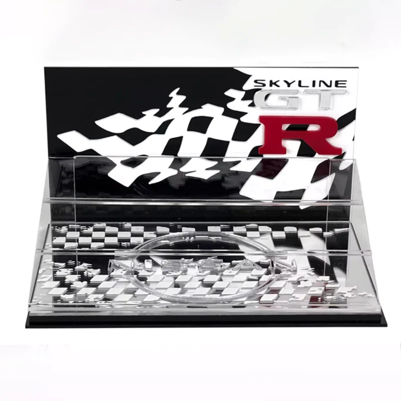 1/64 GTR Acrylic Scene Storage Box Toy Car Display Shelf Diorama