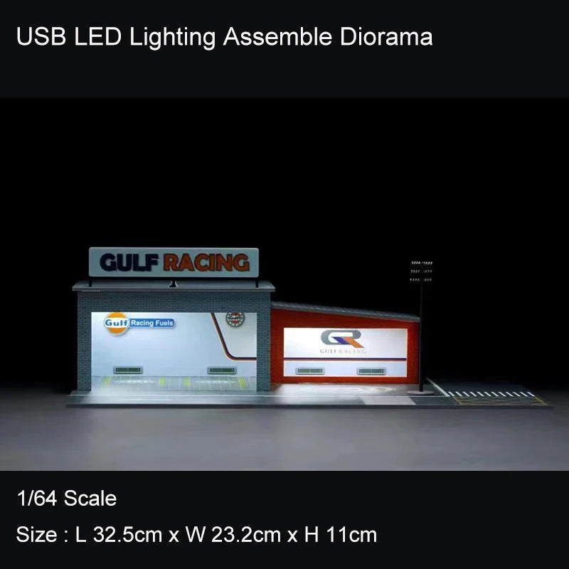 Assemble Diorama 1:64 USB LED Lighting Model Car Parking Garage Station - 2 Versions